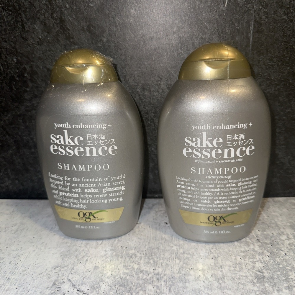 2 Lot OGX Youth Enhancing + Sake Essence Shampoo 13 fl oz
